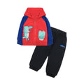 Original export overstock: 1-3 year old spring/autumn baby & toddler pure cotton set - boys' animal print zip-up sweatshirt and pants two-piece outfit