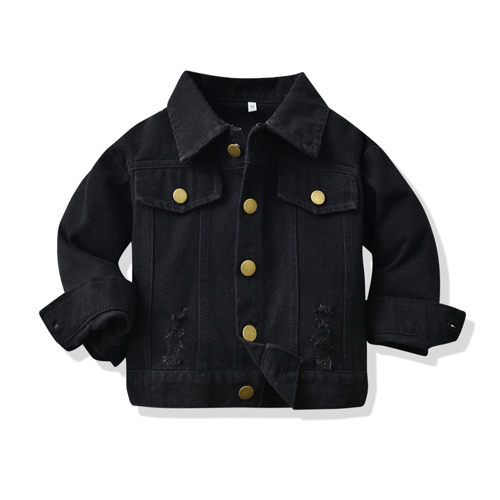 Korean style children's denim jacket, stylish spring new arrivals for boys and girls: cotton casual tops and jackets