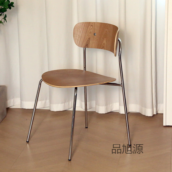Nordic creative dining chair solid wood modern light luxury retro back chair coffee shop negotiation milk tea shop leisure chair