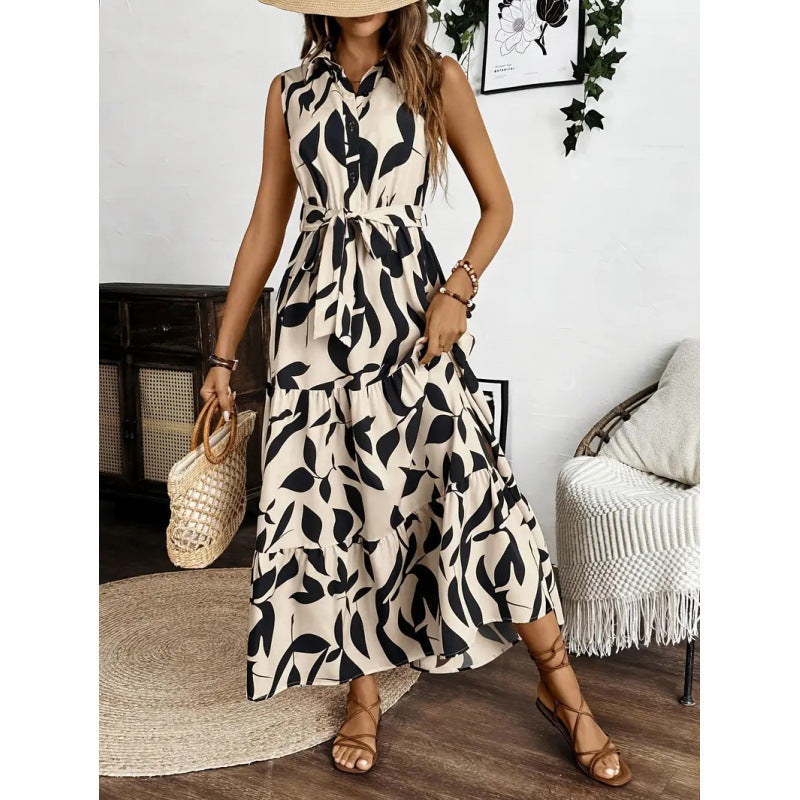 Shipped:  hot-selling women's printed long-sleeve dress for european and american cross-border e-commerce independent stores - export quality