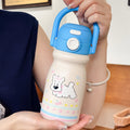 316l stainless steel double drink bouncing student thermos water cup portable fashion carrying kettle thermos cup cartoon water cup