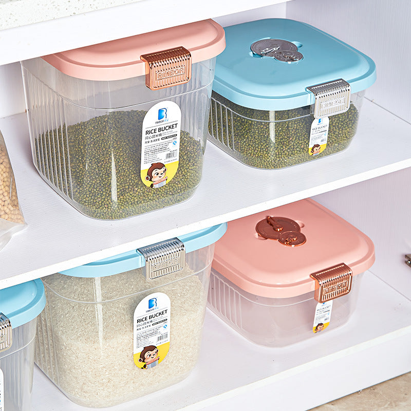 Household miscellaneous grains insect-proof and moisture-proof storage surface box with rice bucket box 25kg large capacity sealed 10kg food-grade rice bucket