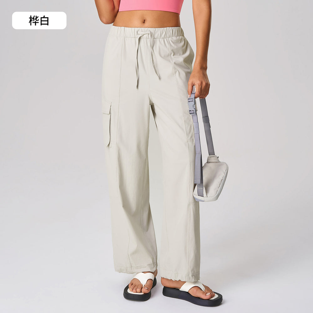 Summer quick-dry breathable cargo pants women's casual versatile loose wide-leg outdoor hiking sports pants d25076