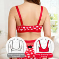 fashionsexyheartplus sizeintimatessuit women's wireless plaidprinting mesh patchwork big breast intimates