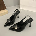 Casualfashion high elegant high heel sandals women's toe cap back hollow metal buckle thin heel flatssummernew arrivaleasiest for match women