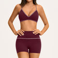 new yoga outfit: high-waisted peach lift, color block, push-up, and beautiful back design - activewear set 9615