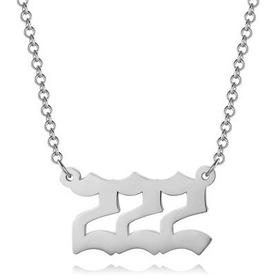 Amazon fashion custom stainless steel pendant necklace - european and american popular numbered choker