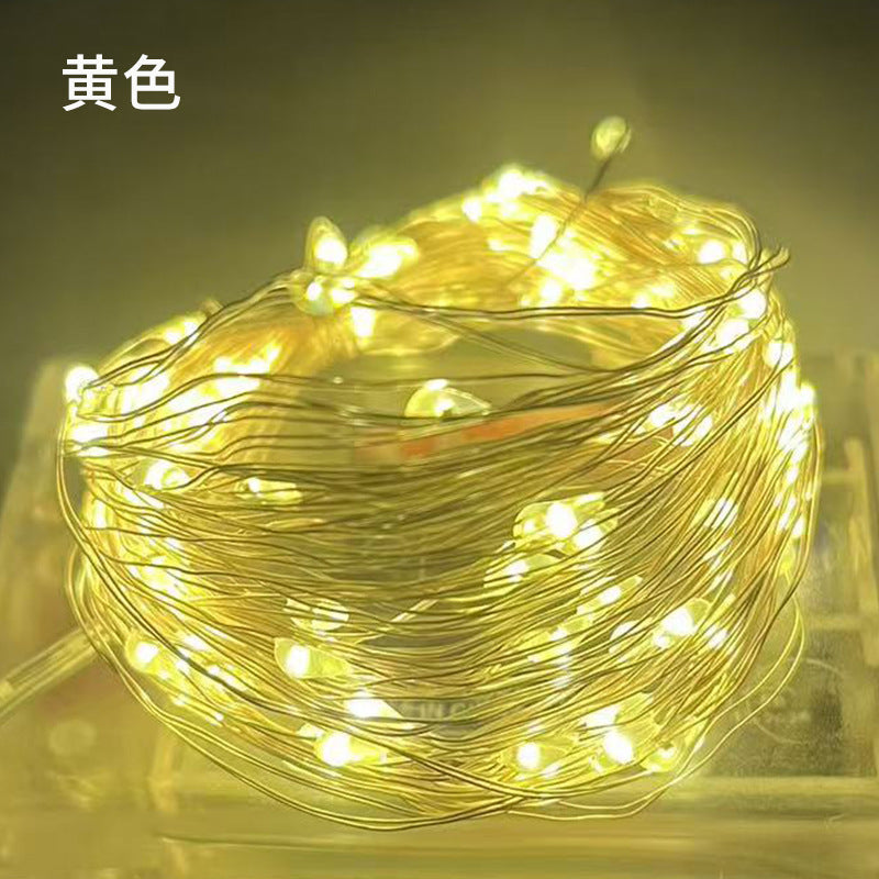LED copper wire light with small colorful lights Bobo ball battery box copper wire light string Christmas bouquet USB decorative light string