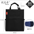 Large capacity student canvas tote file bag, double-layer document bag, book carrier, tutoring bag, training bag - customizable with printed logo