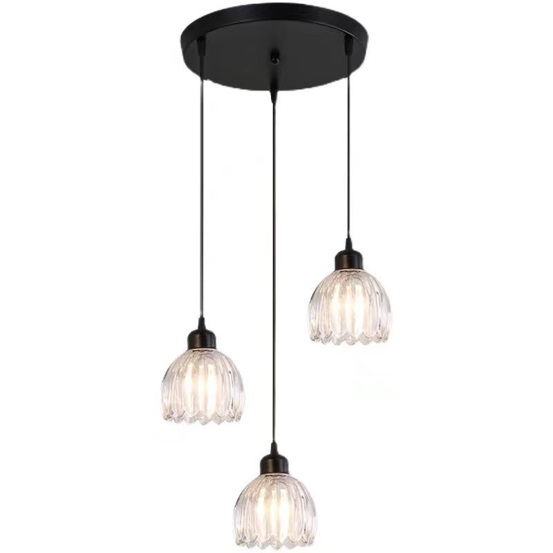 Minimalist personalized bar lighting aisle light luxury Internet celebrity meal restaurant chandelier three modern creative glass chandelier