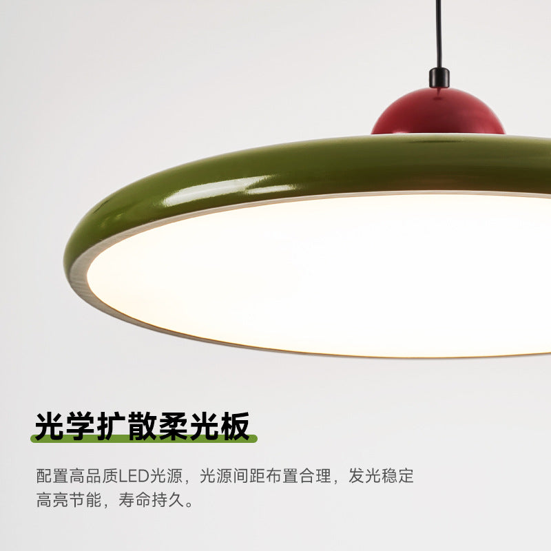 Full spectrum restaurant chandelier Nordic new creative retro flying saucer dining table bar eye protection light minimalist dining room lighting