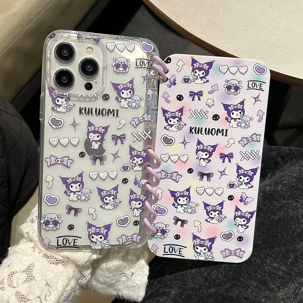 Suitable for apple 16promax kuromi mobile phone case iphone13 creative cartoon protective cover creative cartoon