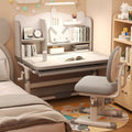 Children's study desk - adjustable height desk and chair set for elementary school students, home use, homework, dorm room, computer desk, office desk
