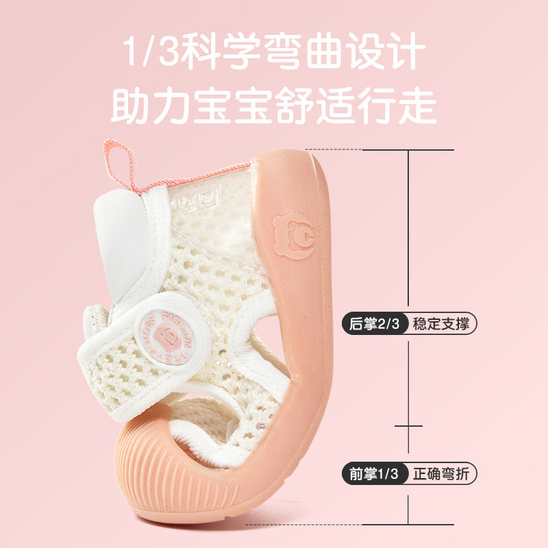 Baby sandals for boys, summer first walker shoes, 0-1-2 years old infant anti-slip soft sole mesh shoes for babies and toddlers, baby girl shoes