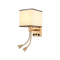 Hotel square bedside reading wall lamp nordic spotlight with switch usb room bedroom adjustable angle