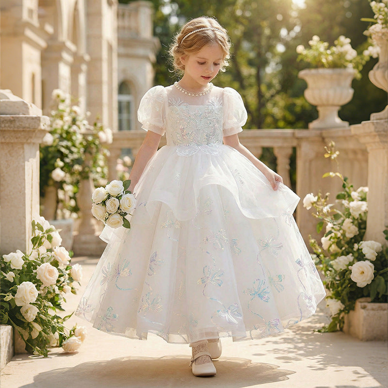 New  girls' formal dresses: high-end hostess outfits, performance dresses, wedding flower girl dresses, princess dresses for little girls