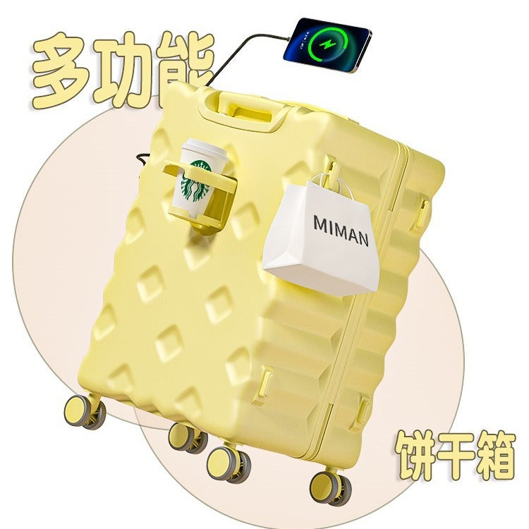 Large-capacity suitcase female 2024 new suitcase 20-inch boarding rod password leather case universal wheel parent-child