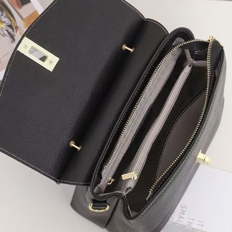 Genuine leather crocodile pattern handbag women's 2023 new elegant middle-aged ladieswear women's bag fashion women's bag handbag