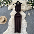 K-style sleeveless knittingelegantdress women's summer high waist silm show figure a-line skirt work clothingeasiest for match vest skirt
