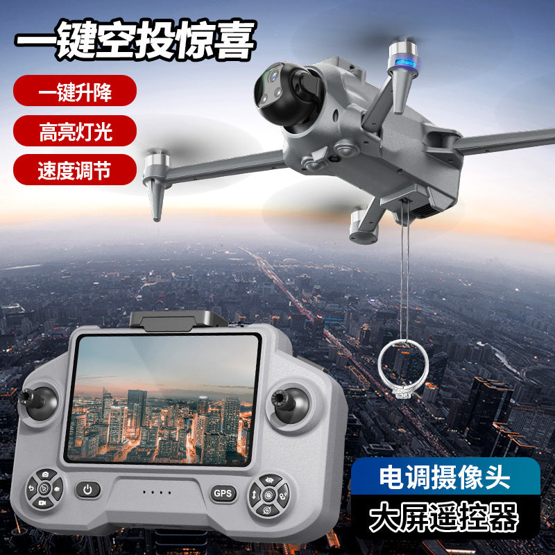 Ae20 drone gps return-to-home hd aerial photography aircraft with obstacle avoidance, altitude hold, and airdrop 4.5inch screen remote control aircraft