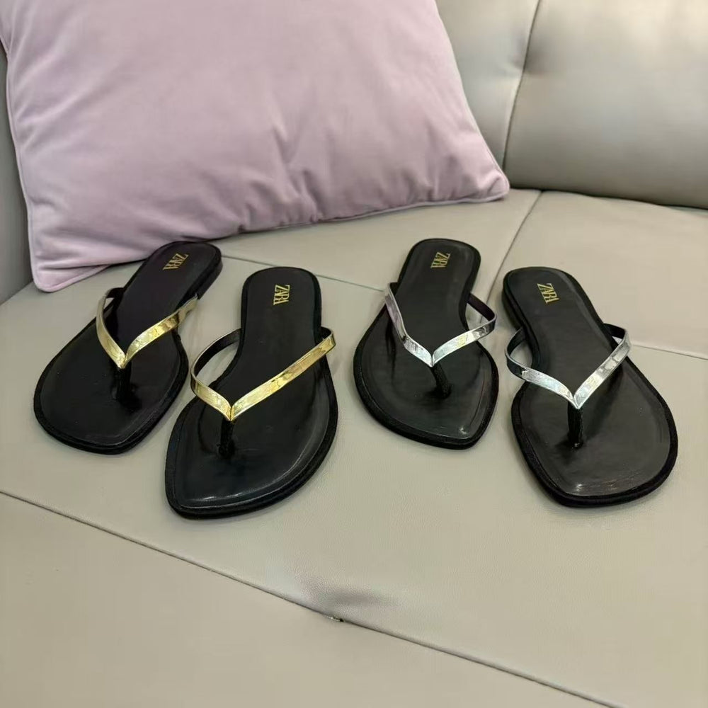 Za flat bottom french ring sandals toe sandals fairy shoes outweareasiest for matchnew arrival summer vacation beach sandals