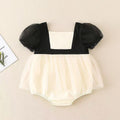 Summer baby girl romper, infant bodysuit, full-month/100-day celebration outfit, princess-style romper dress, trendy summer onesie