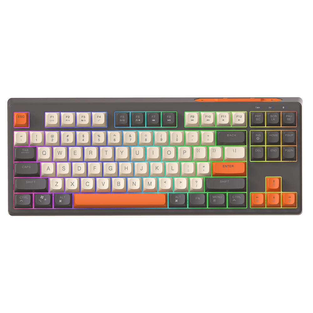 Free wolf m87 wireless bluetooth dual-mode mechanical feel keyboard - gaming, esports, office, silent pbt keycaps, keyboard and mouse combo