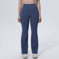 New arrival cross-border pure color breathable high waist hip lifting tight wide leg pants sports running fitness bell bottoms yoga clothes for women