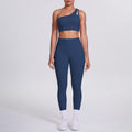 New arrival: barely-there feel, tight-fitting yoga set - one-shoulder, beautiful back sports bra with high-waisted, butt-lifting leggings - women's running & fitness outfit