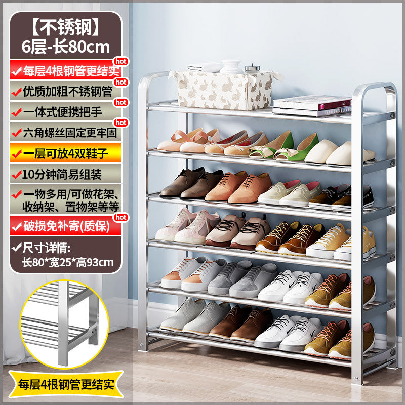 【factory direct】multi-tier stainless steel entryway shoe rack - perfect for dorms, apartments, and rental properties