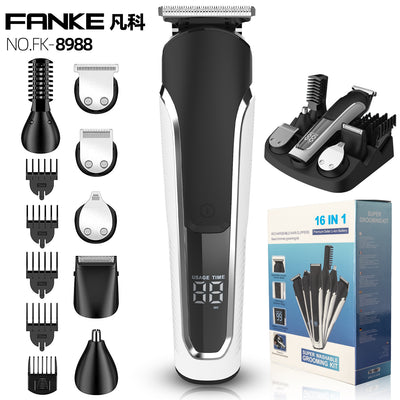 Wholesale electric hairdressing scissors rechargeable electric hair clippers full body washable lcd digital display hairdressing set cross-border