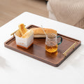 Accessible luxury retro nanzhu tea tray tray bamboo commercial rectangular tea tray pastry handle bbq serving plate