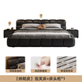 Accessible luxury genuine leather bed storage double bed casual italian puff bed master bedroom scandinavian leather bed head layer cowhide bed