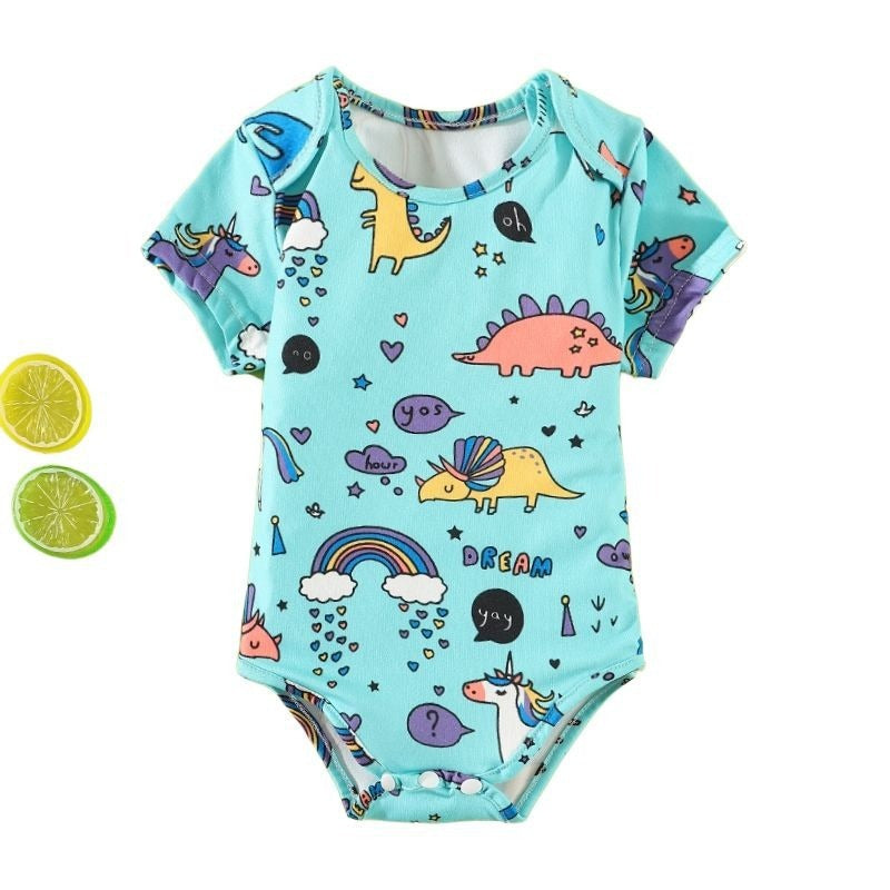 baby romper spring autum triangle crawling short-sleeved male and female baby cotton 0-1 year old one-piece girl butt-covering clothes
