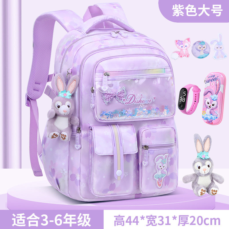 Girls' school backpack - new 2026 model for grades 1-6 - lightweight, ergonomic, and spine-protecting backpack for elementary school students