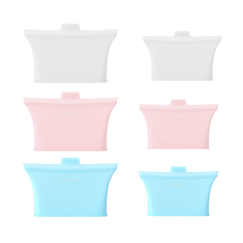 Food-grade silicone fresh-keeping bags, household fruit storage bags, refrigerator freezer sealing bags, leak-proof storage, cross-border hot seller