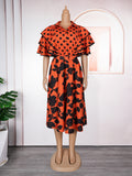 Amazon fashionexport cross-border printed shirt plus size dress women's new a-line skirt africa