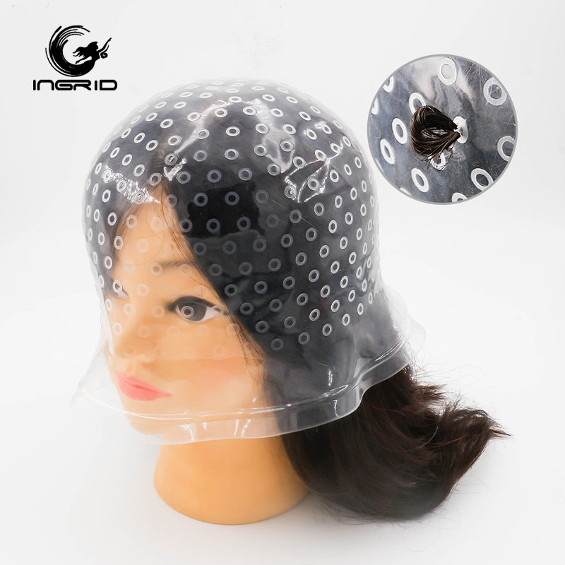 Cross-border silicone highlight cap Home hair dye tool Dyeing hat Baked oil hair dye cap Color with highlight needle Wholesale