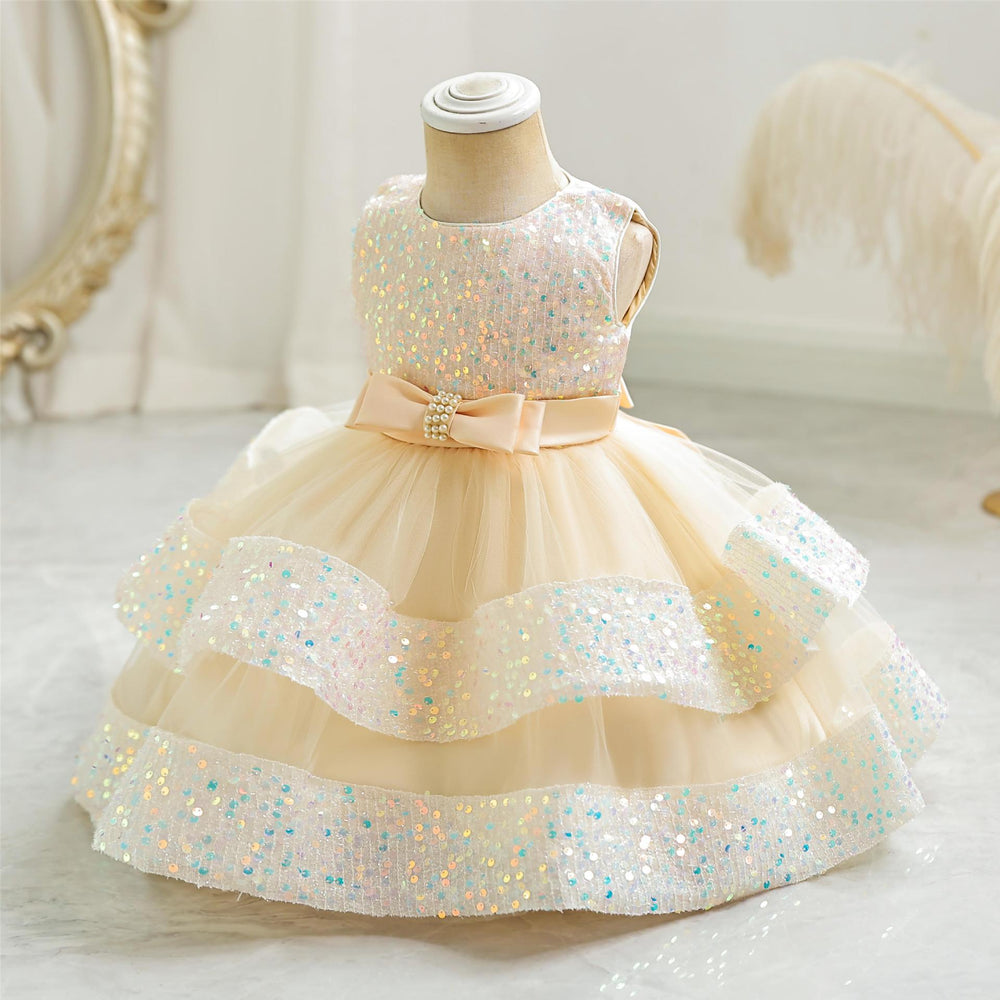 Exportgirlnew arrivalkids dresssequinprincess dressfemale baby first birthday dresskids dress