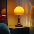 Mushroom table lamp bedroom bedside lamp retro bauhaus old shanghai study decoration ornaments atmosphere lamp solid wood lamp