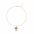 Wholesale cross necklaces: european and american retro minimalist diamond-studded pendant choker - trendy, high-end, and influencer-approved jewelry