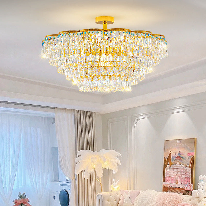 French light luxury bedroom chandelier living room lamp modern crystal lamp high-end luxury villa dining room lamp Zhongshan lighting