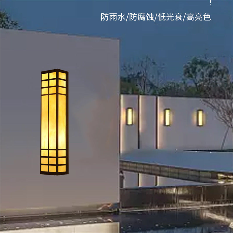 New outdoor wall lamp - waterproof, rustproof, marble finish, roman column style - perfect for courtyards, villas, entryways, and pillar lighting