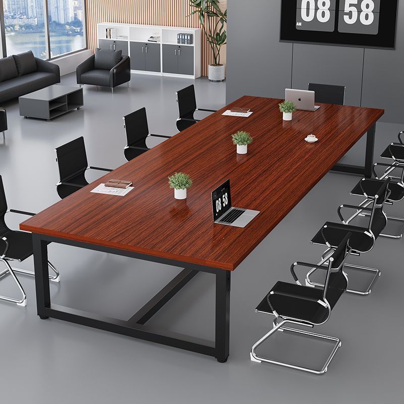 Conference table - modern minimalist executive desk - meeting table with chairs - conference room workstation - training table