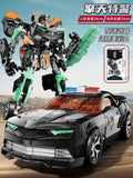 Jinjiang transforming toy mecha robot kids toy police car model boy with weapon set machine