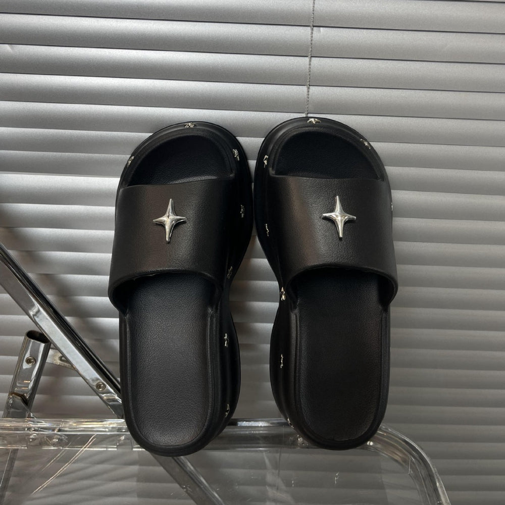 2025 summer new one-strap platform heeled slides - women's wedge sandals with thick sole for height increase, beach shoes, and lazy day comfort