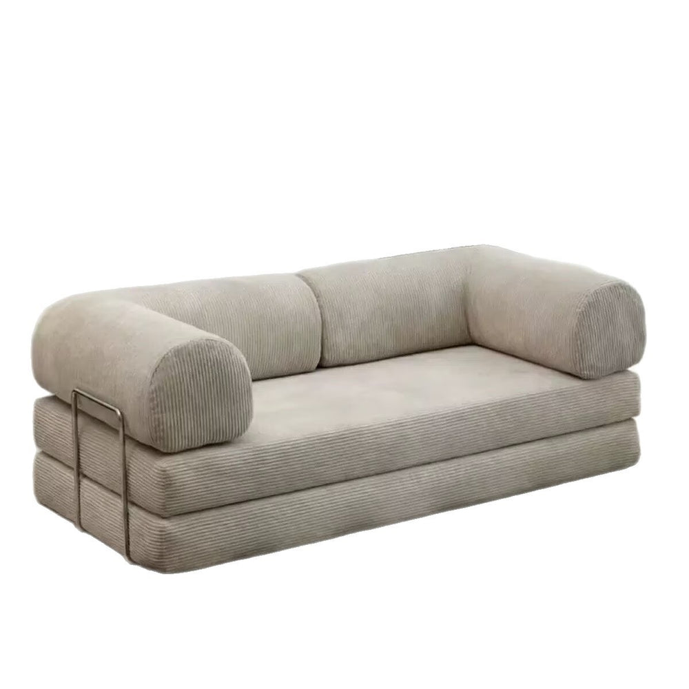Retro fabric compression sofa small apartment living room chinese ancient style foldable double three-person dual-purpose modular lazy sofa bed