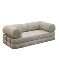 Retro fabric compression sofa small apartment living room chinese ancient style foldable double three-person dual-purpose modular lazy sofa bed