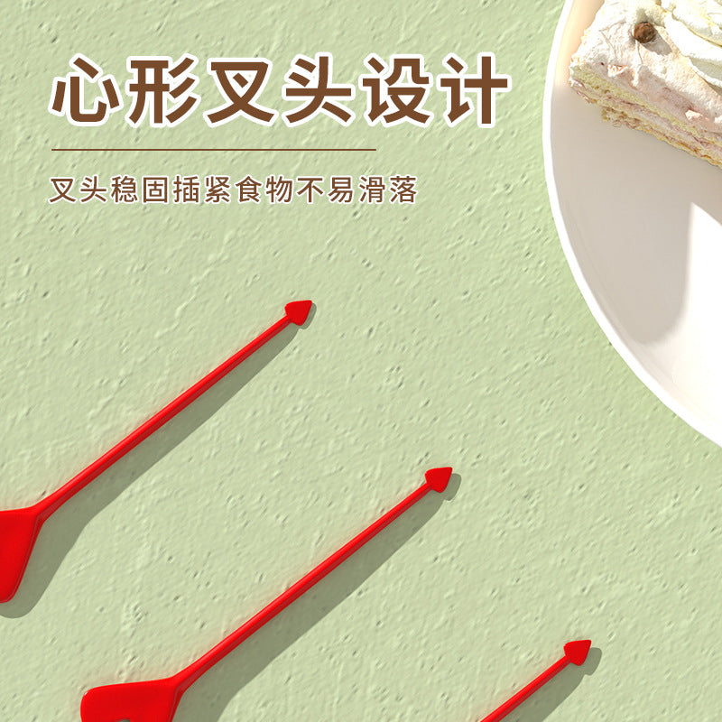 love fruit fork, high-value cute fruit pick, snack mooncake fork, food-grade fruit fork, decorative pick