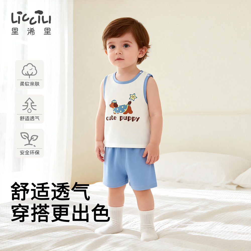 Baby summer tops vest camisole boys and girls pure cotton sleeveless t-shirt boys kids summer thin summer clothes
